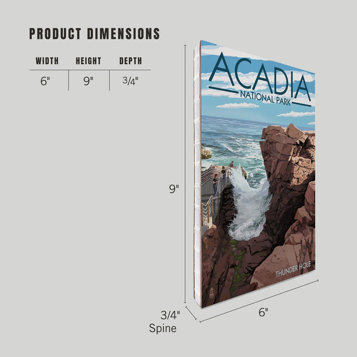 Lined 6x9 Journal, Acadia National Park, Maine, Thunder Hole Day, Lay Flat, 193 Pages, FSC paper