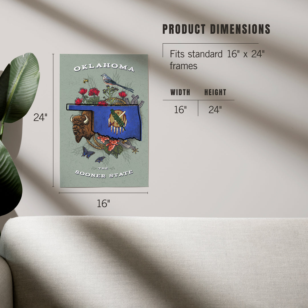 Oklahoma, State Treasure Trove, The Sooner State, Art & Giclee Prints