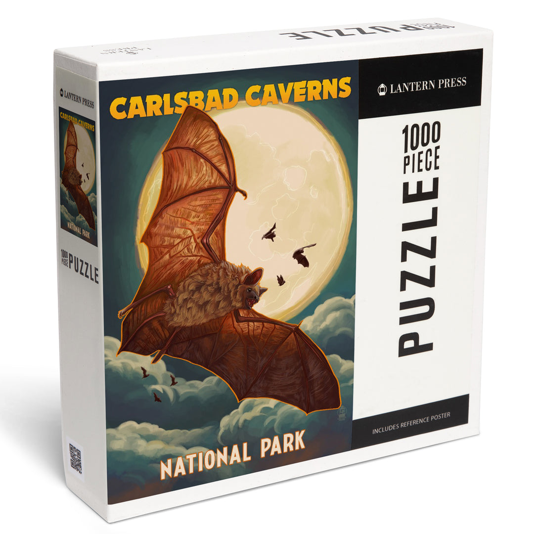 Carlsbad Caverns National Park, Bats and Full Moon, 1000 Piece Jigsaw Puzzle