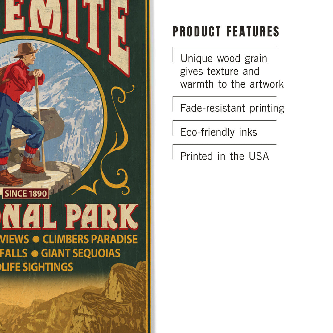 Yosemite National Park, California, Half Dome Vintage Sign, Wood Sign and Postcards