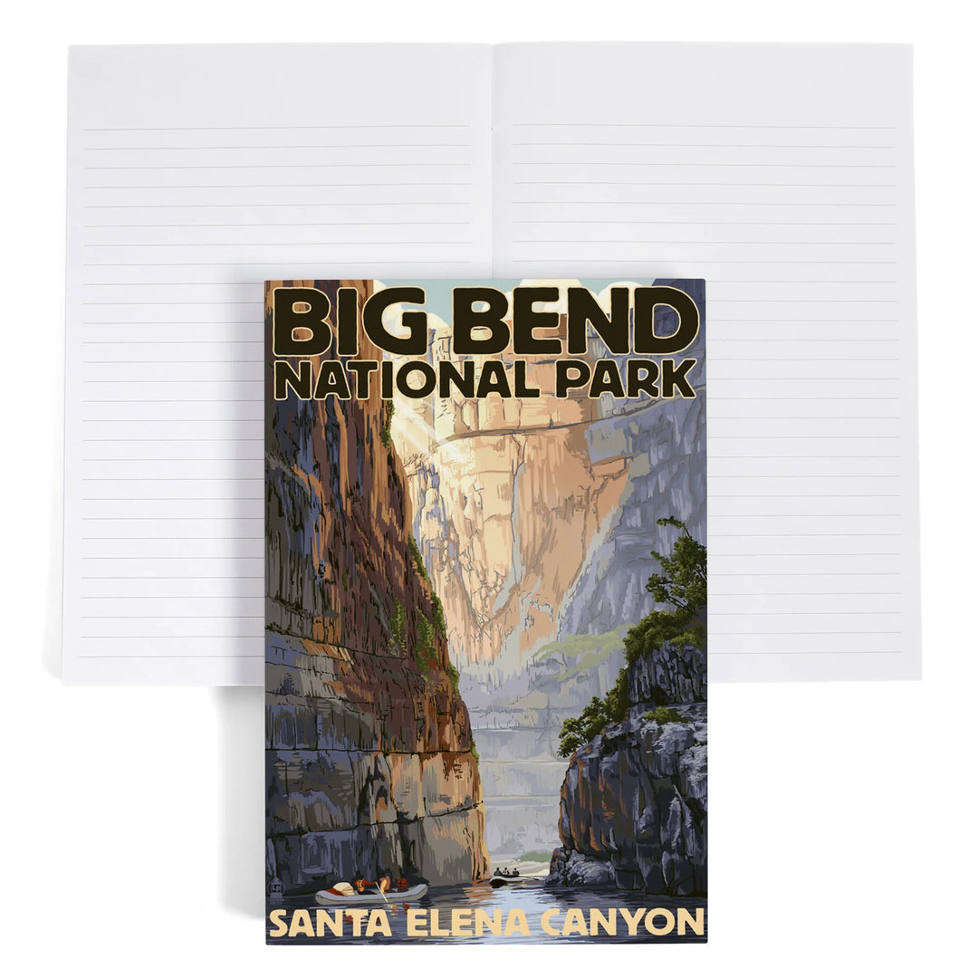 Lined 6x9 Journal, Big Bend National Park, Texas, Santa Elena Canyon, Painterly Series, Lay Flat, 193 Pages, FSC paper