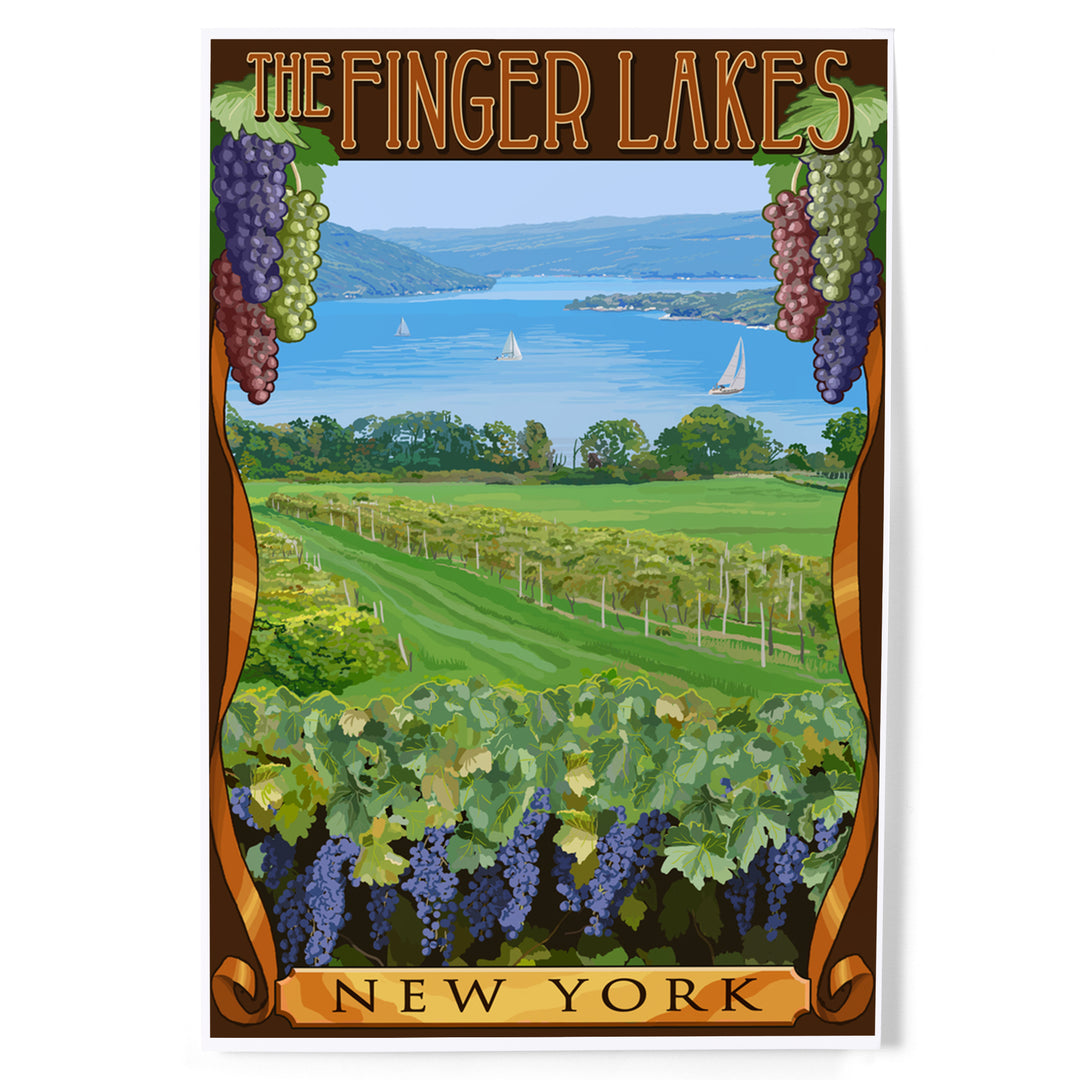The Finger Lakes, New York, Vineyard Scene, Art & Giclee Prints