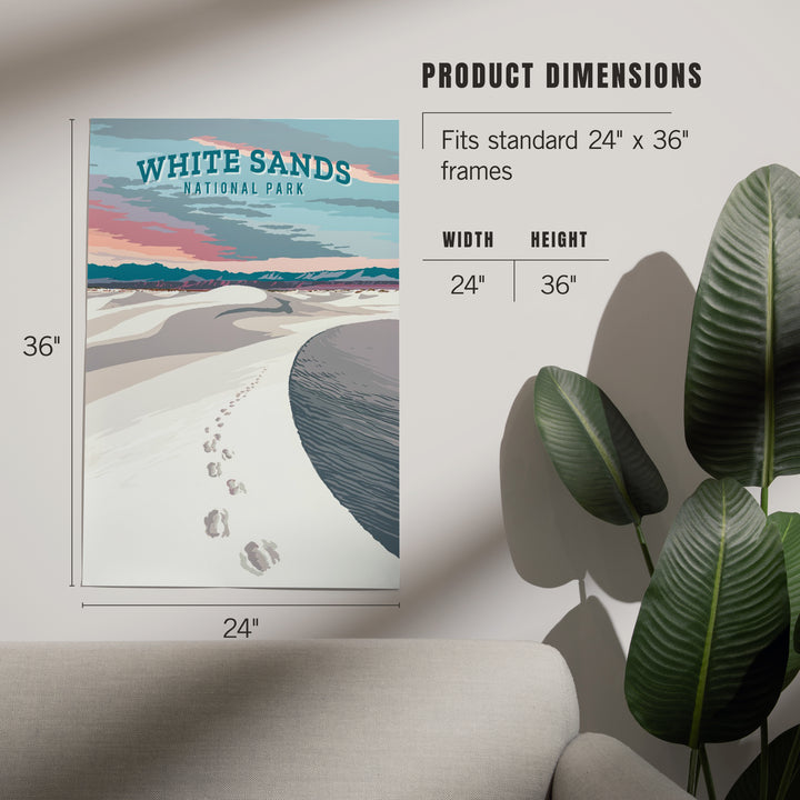 White Sands National Park, New Mexico, Painterly National Park Series, Art & Giclee Prints