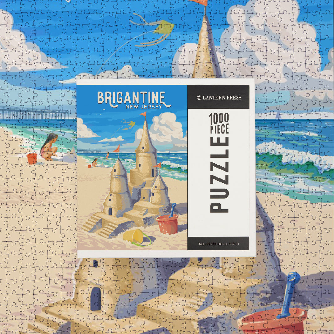 Brigantine, New Jersey, Painterly, Soak Up Summer, Sand Castle, Jigsaw Puzzle