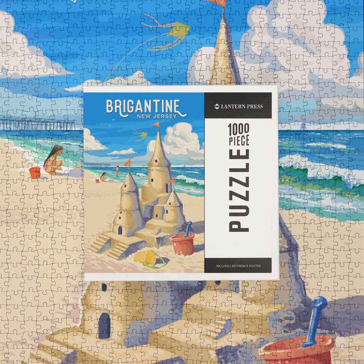 Brigantine, New Jersey, Painterly, Soak Up Summer, Sand Castle, Jigsaw Puzzle