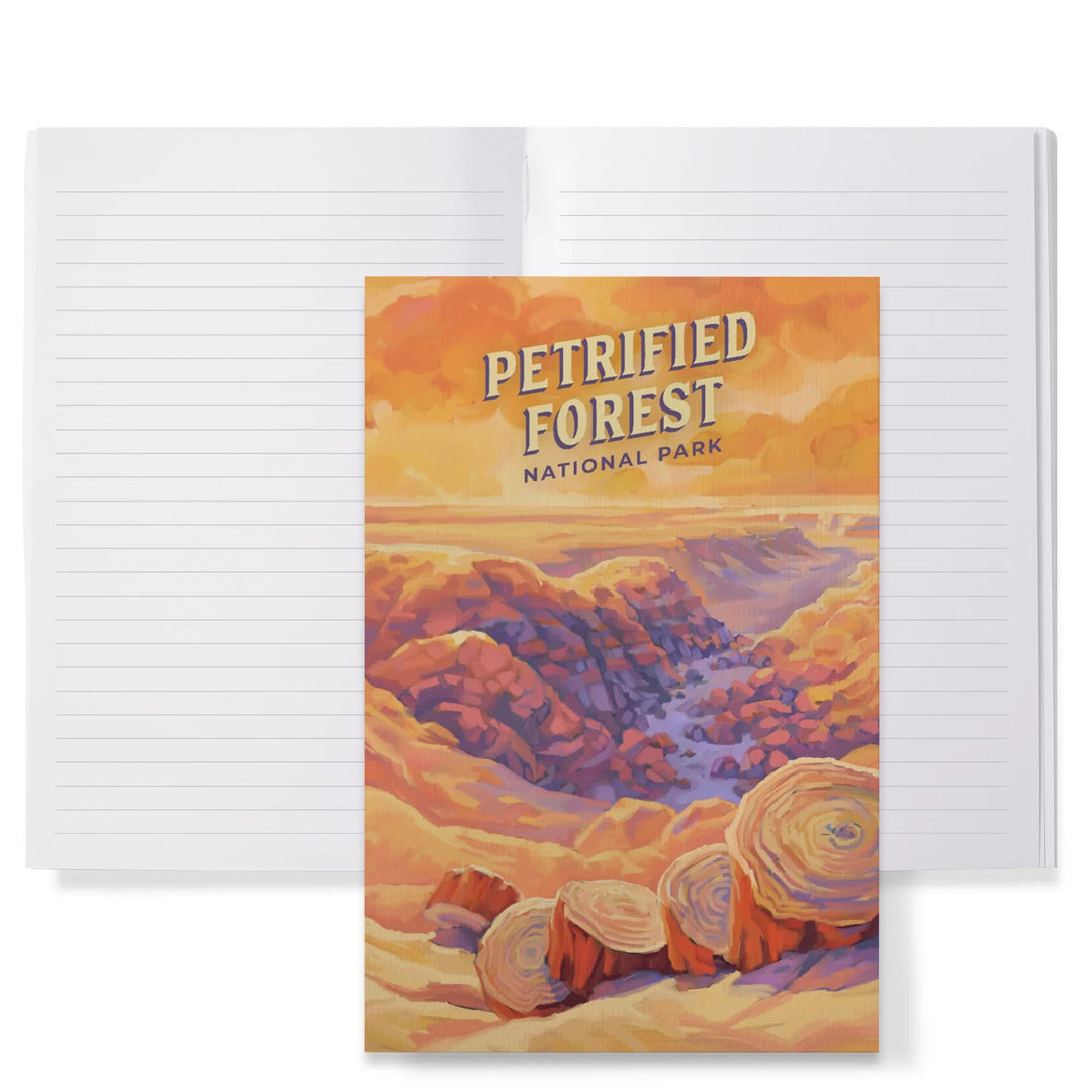 Lined 6x9 Journal, Petrified Forest National Park, Arizona, Oil Painting, Lay Flat, 193 Pages, FSC paper