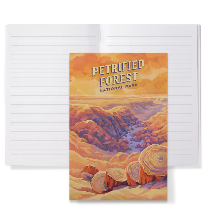 Lined 6x9 Journal, Petrified Forest National Park, Arizona, Oil Painting, Lay Flat, 193 Pages, FSC paper