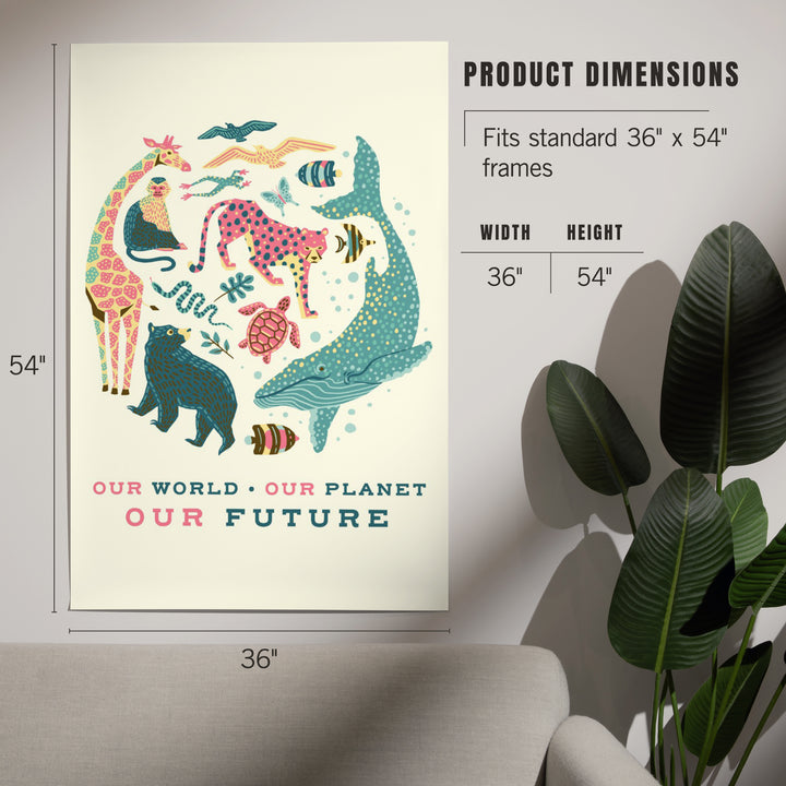 Young Conservationist Collection, Animal Montage, Our World, Our Future, Our Planet, Art & Giclee Prints