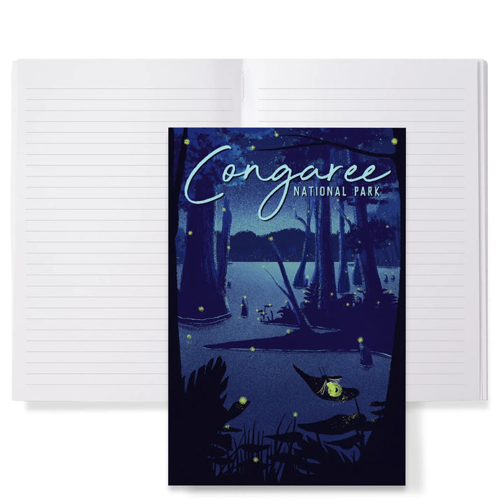 Lined 6x9 Journal, Congaree National Park, South Carolina, Fireflies, Lay Flat, 193 Pages, FSC paper