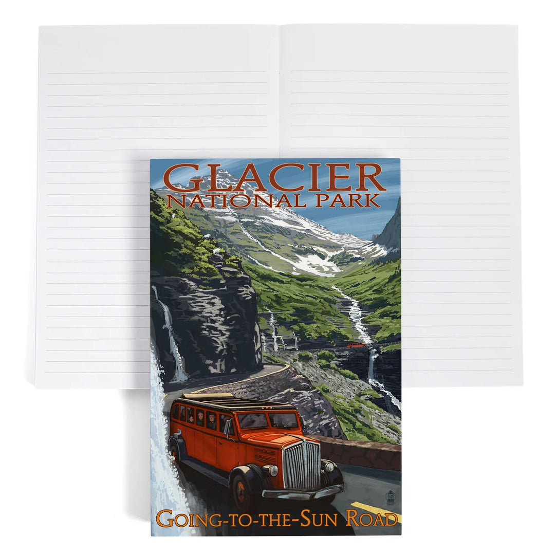 Lined 6x9 Journal, Glacier National Park, Montana, Going-To-The-Sun Road, Lay Flat, 193 Pages, FSC paper