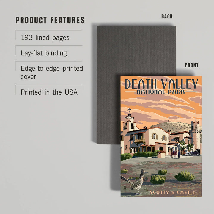 Lined 6x9 Journal, Death Valley National Park, Scotty's Castle, Painterly Series, Lay Flat, 193 Pages, FSC paper