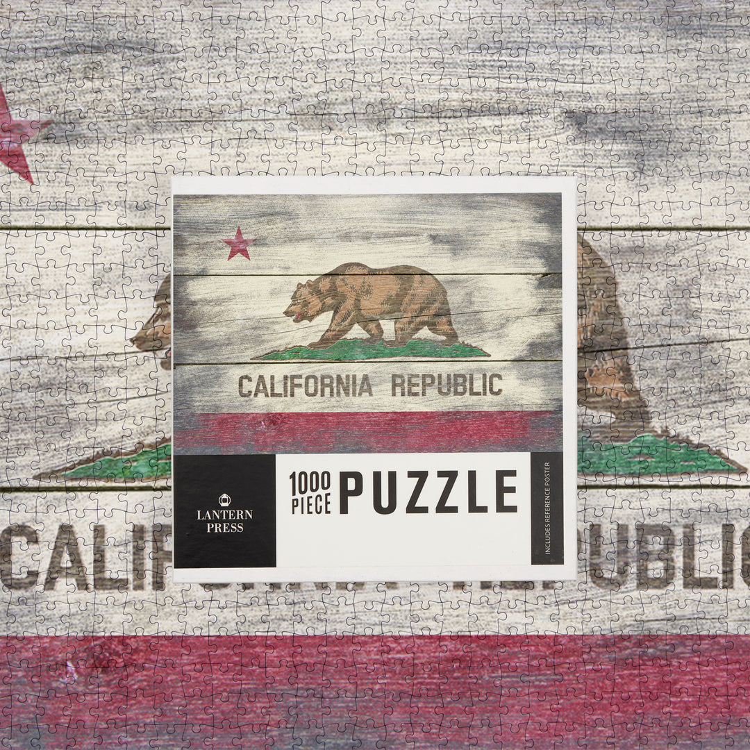Rustic California State Flag, 1000 Piece Jigsaw Puzzle
