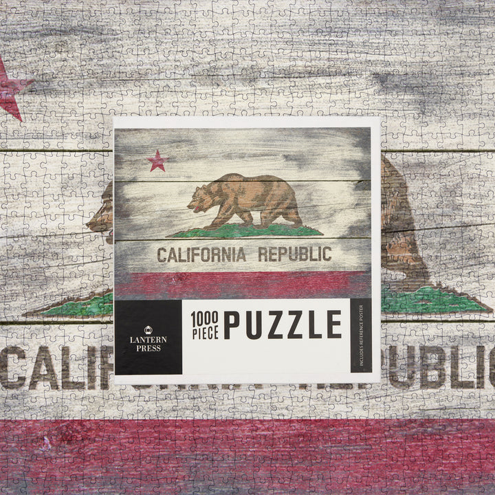 Rustic California State Flag, 1000 Piece Jigsaw Puzzle