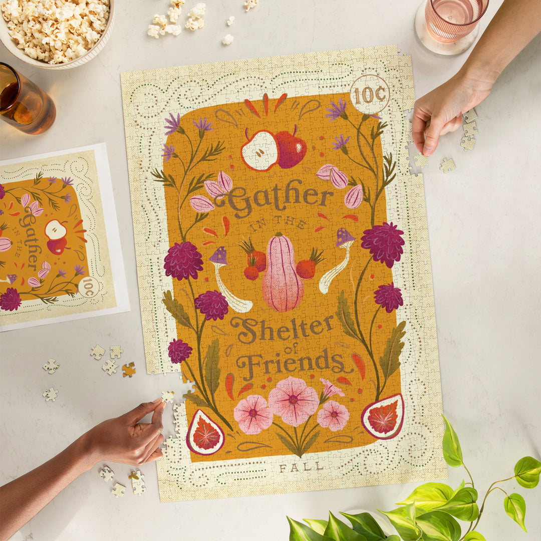 Gather in the Shelter of Friends, Fall, 1000 Piece Jigsaw Puzzle