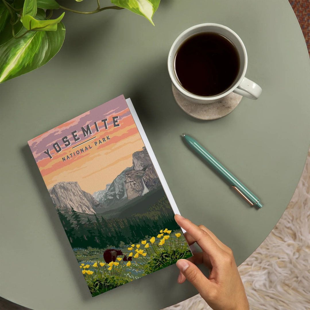 Lined 6x9 Journal, Yosemite National Park, Wildlife and Spring Flowers, Lay Flat, 193 Pages, FSC paper