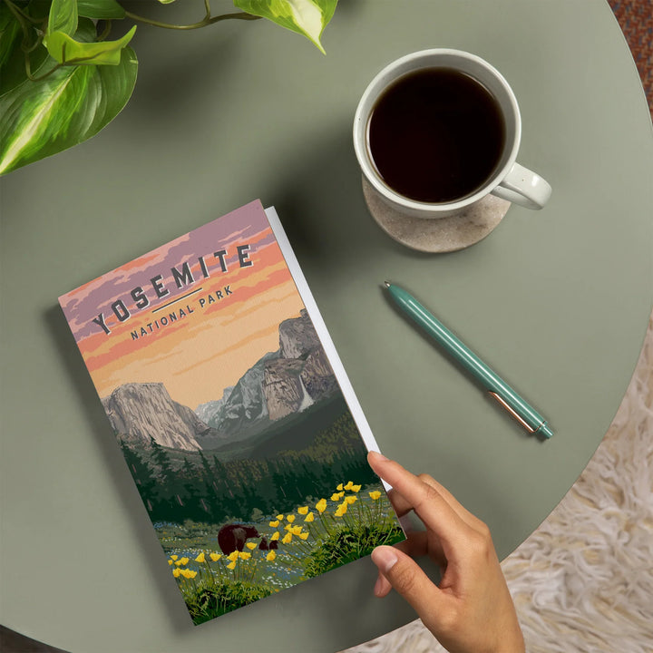 Lined 6x9 Journal, Yosemite National Park, Wildlife and Spring Flowers, Lay Flat, 193 Pages, FSC paper