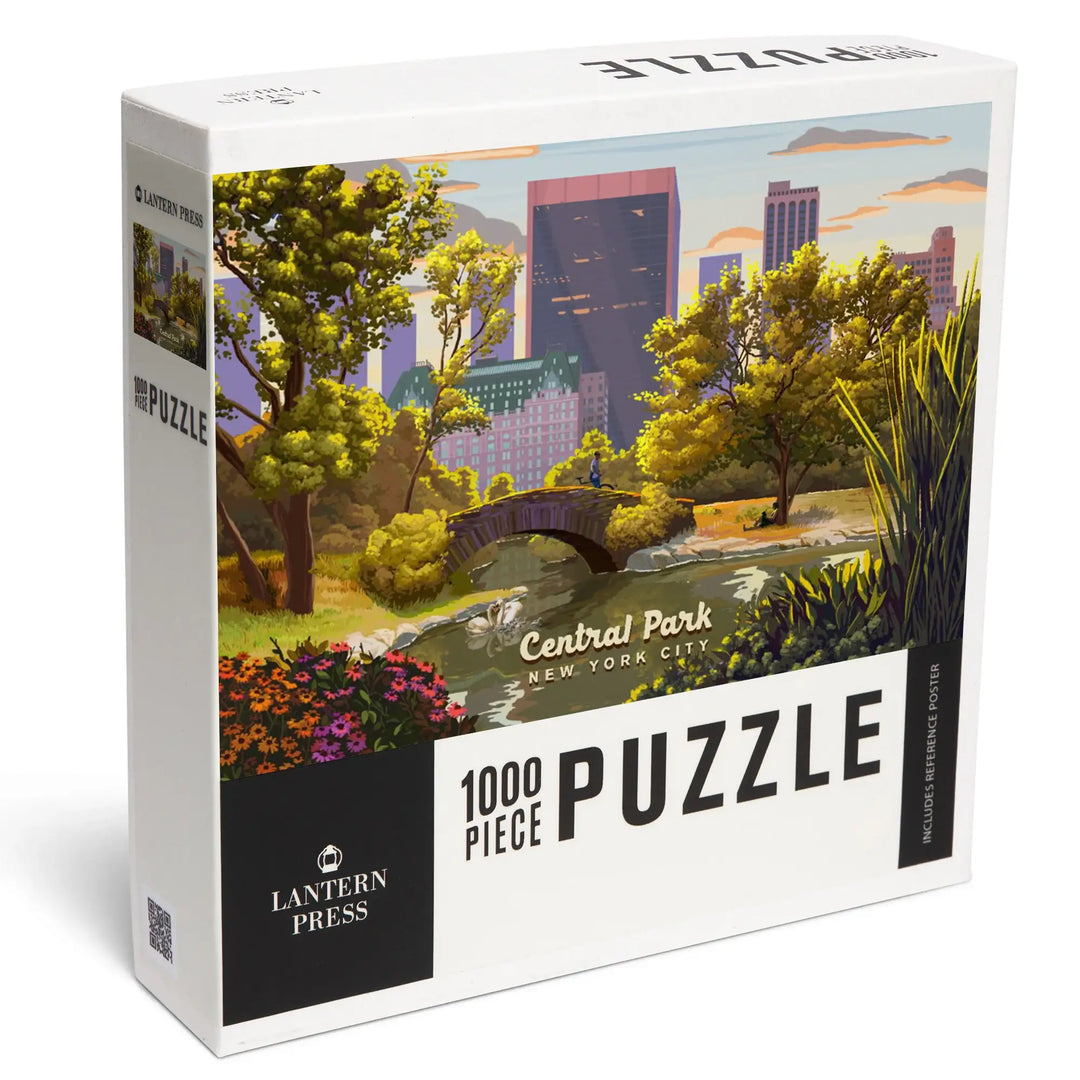 New York City, New York, Central Park Bridge, Painterly, Jigsaw Puzzle