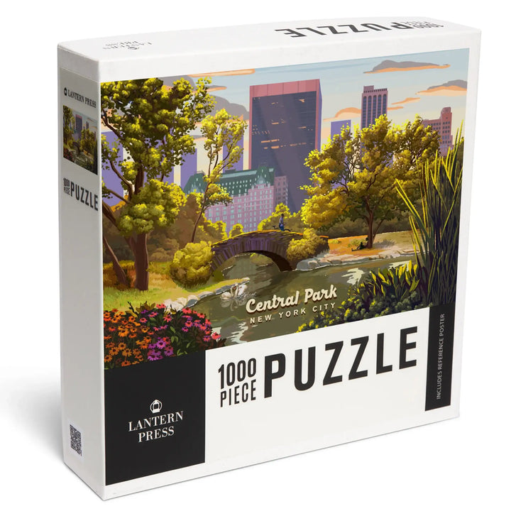 New York City, New York, Central Park Bridge, Painterly, Jigsaw Puzzle