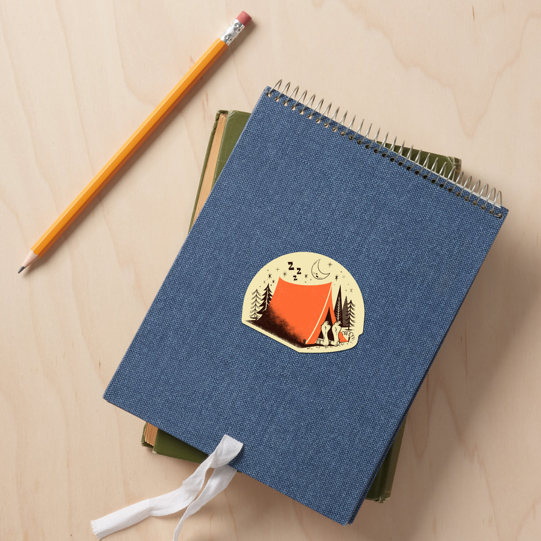 Midcentury, Camping, Vinyl Sticker