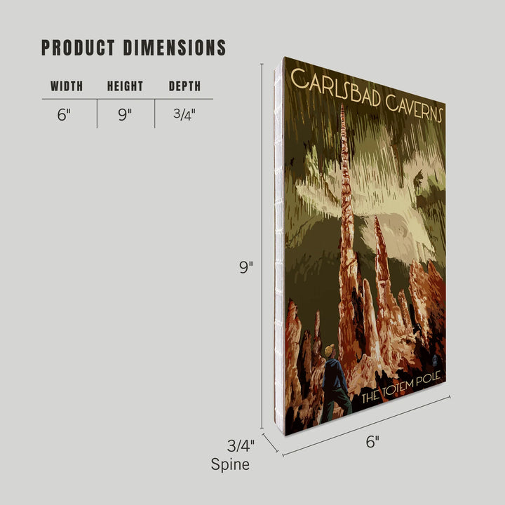 Lined 6x9 Journal, Carlsbad Caverns National Park, New Mexico, The Totem Pole, Lay Flat, 193 Pages, FSC paper