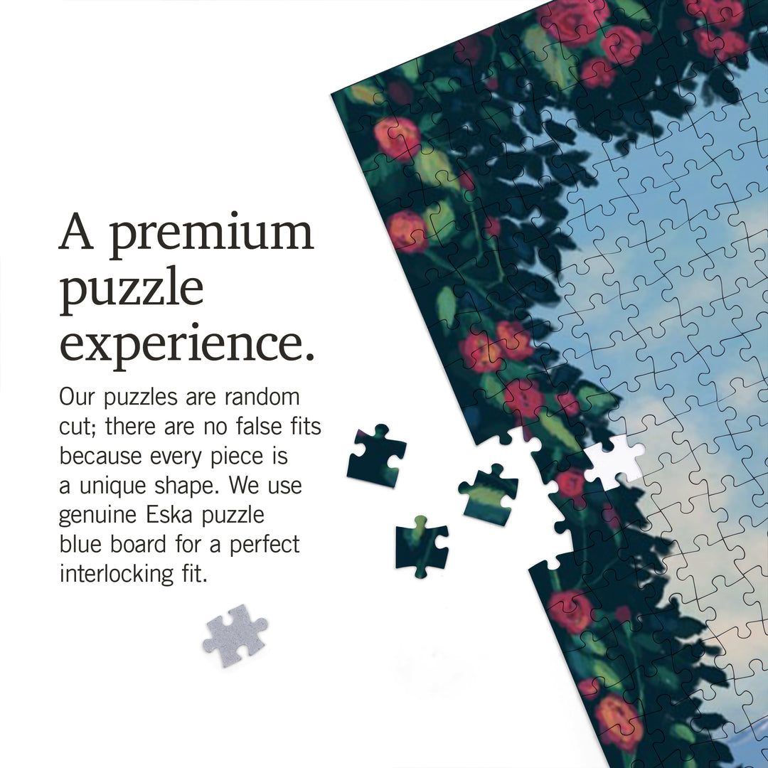 Portland, Oregon, Rose Garden, Artwork, 1000 Piece Jigsaw Puzzle