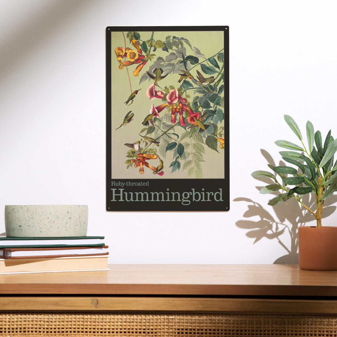 Audubon Birds, North America Hummingbird, Wood Sign and Postcards