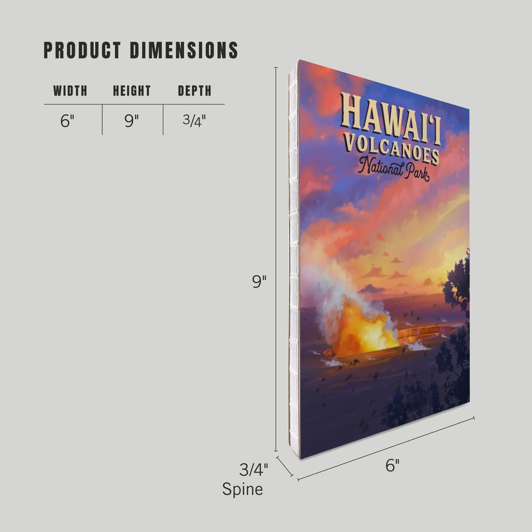 Lined 6x9 Journal, Hawai‘i Volcanoes National Park, Hawaii, Oil Painting, Lay Flat, 193 Pages, FSC paper