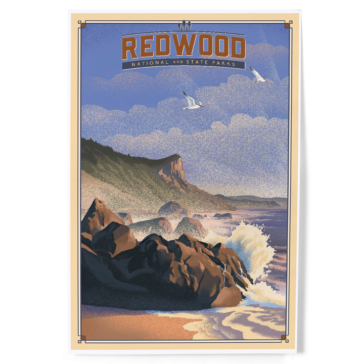 Redwood National and State Parks, California, Lithograph National Park Series, Art & Giclee Prints