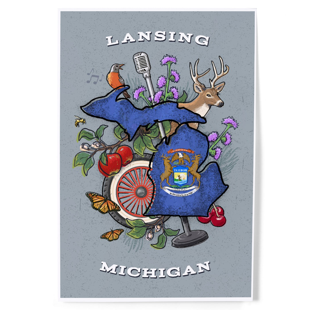 Lansing, Michigan, State Treasure Trove, Art & Giclee Prints