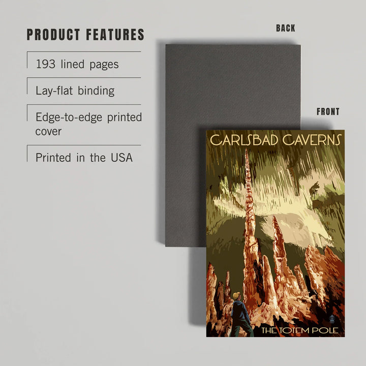 Lined 6x9 Journal, Carlsbad Caverns National Park, New Mexico, The Totem Pole, Lay Flat, 193 Pages, FSC paper