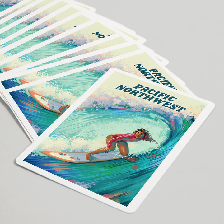 Playing Cards, Pacific Northwest, Vitamin Sea, Coastal Series, Surfer Girl, 52 Card Deck with Jokers in Box, Unique Art