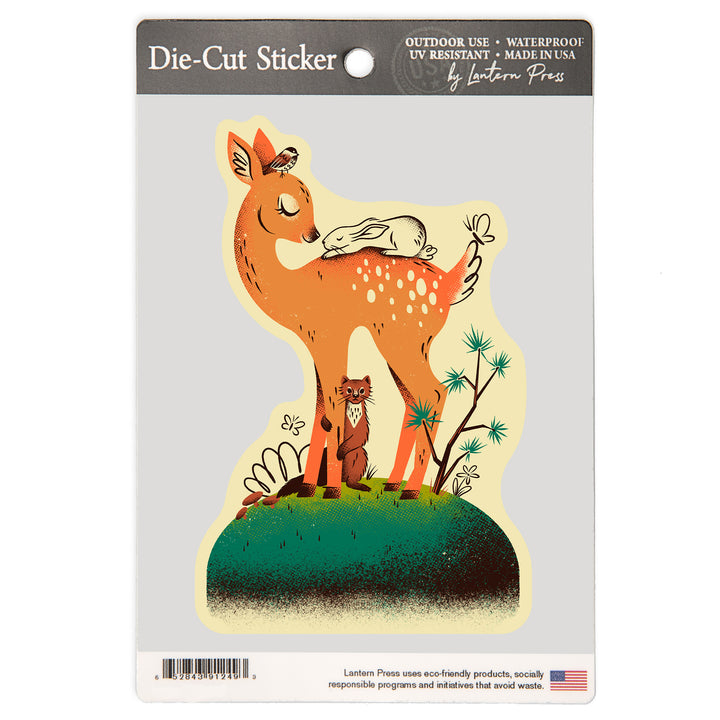 Midcentury, Whitetail Deer, Vinyl Sticker