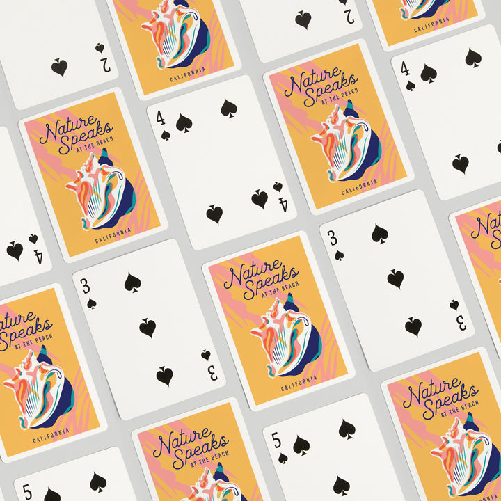 Playing Cards, California, Beach Bliss Collection, Beach Shell, Nature Speaks at the Beach, 52 Card Deck with Jokers in Box, Unique Art