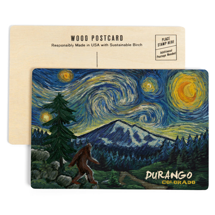 Durango, Colorado, Bigfoot, Starry Night, Wood Sign and Postcards