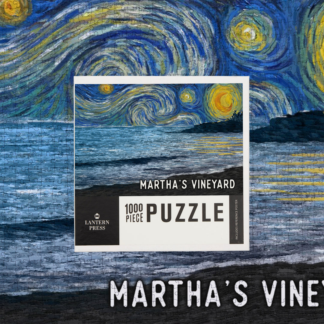 Martha's Vineyard, Massachusetts, Starry Night, Coastline, Jigsaw Puzzle