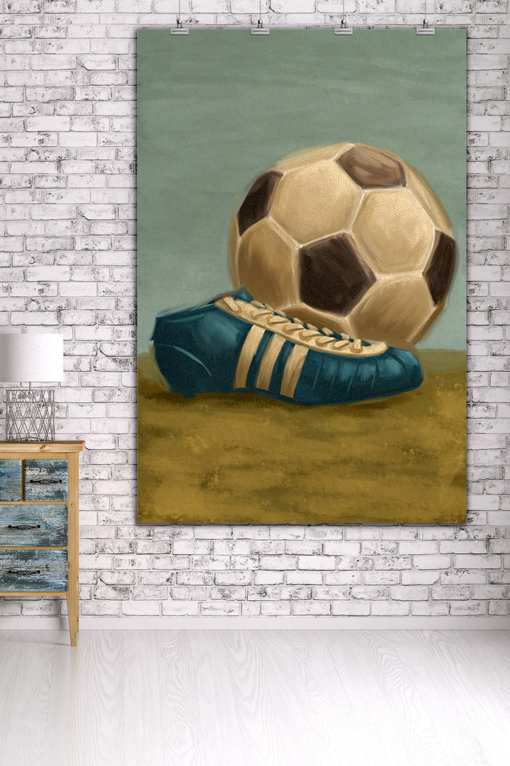 Soccer Ball and Cleat, Oil Painting, Art & Giclee Prints