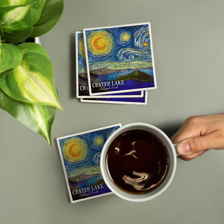 Crater Lake National Park, Oregon, Starry Night, Coasters