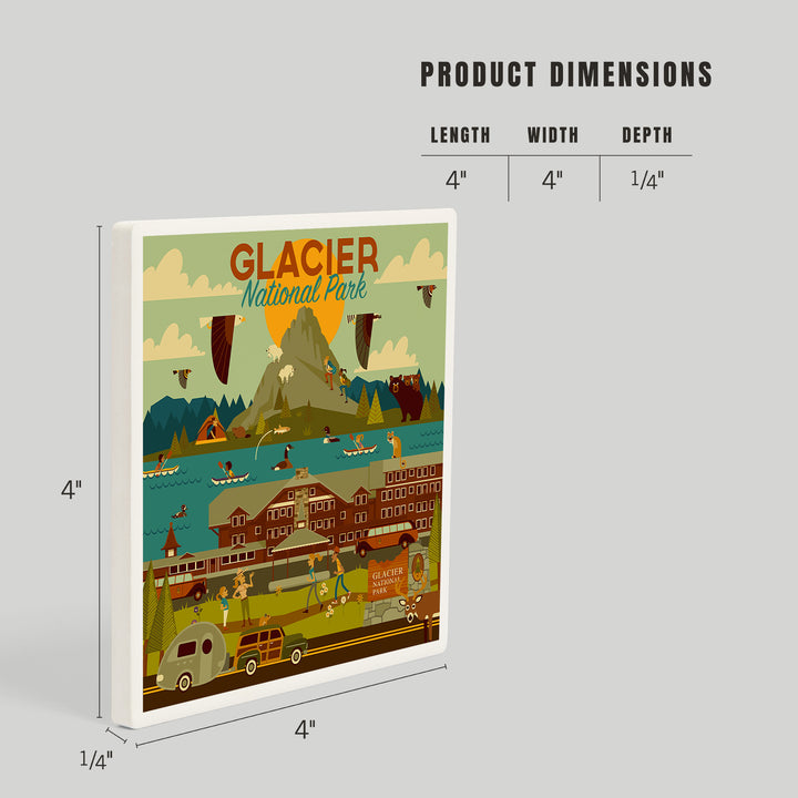 Glacier National Park, Montana, Geometric National Park Series, Coasters
