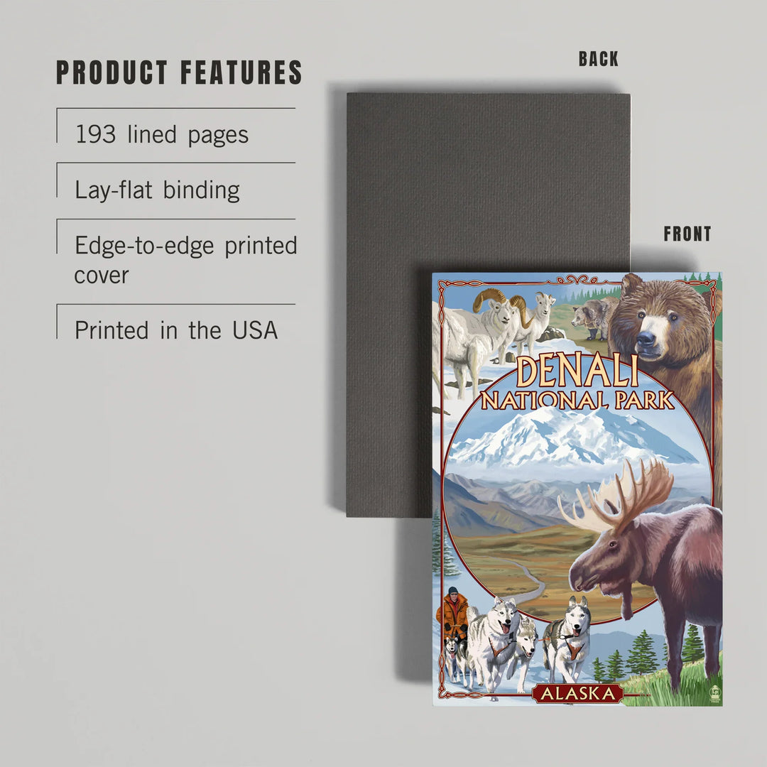 Lined 6x9 Journal, Denali National Park, Alaska, Park Views, Lay Flat, 193 Pages, FSC paper
