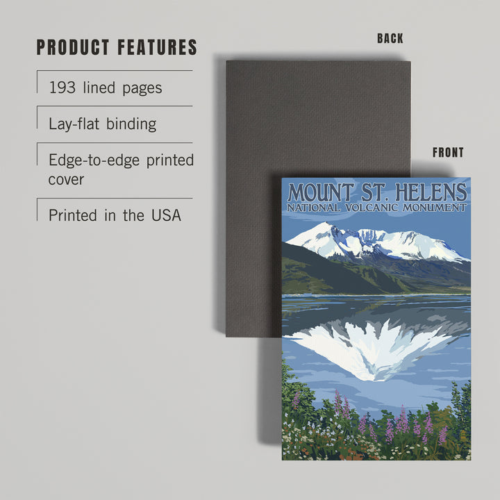 Lined 6x9 Journal, Mount St. Helens, Washington, Before and After Views, Lay Flat, 193 Pages, FSC paper