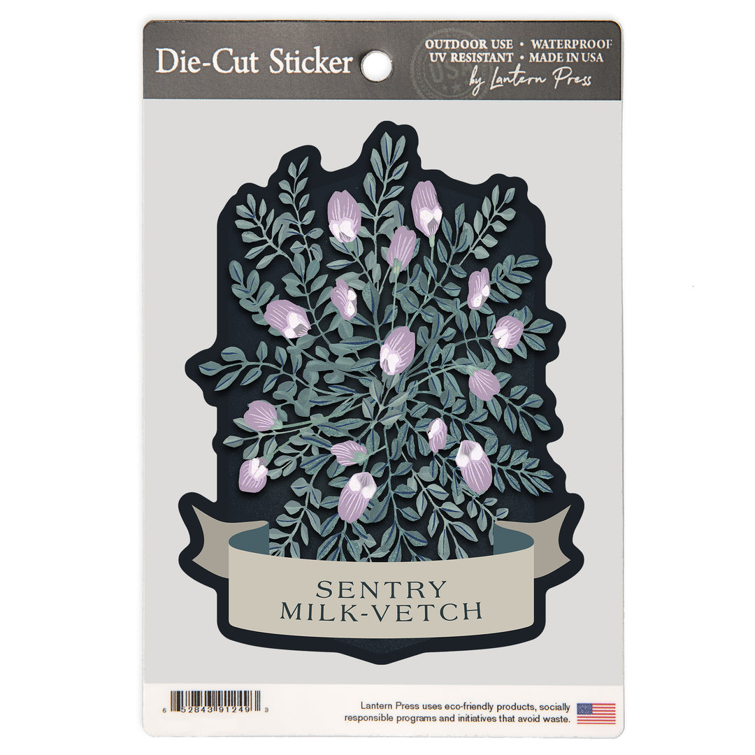 Vintage Flora Noir, Sentry Milk-Vetch, Vinyl Sticker