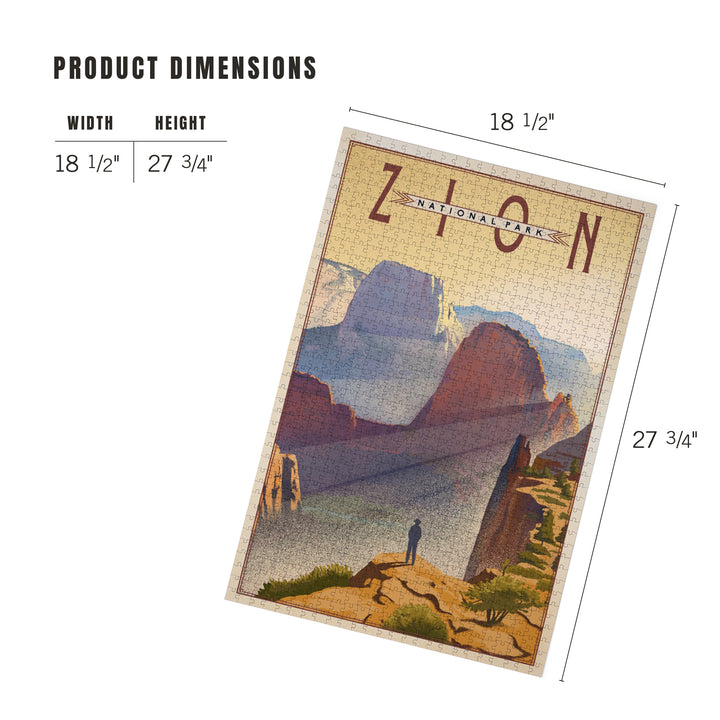 Zion National Park, Utah, Lithograph, Jigsaw Puzzle