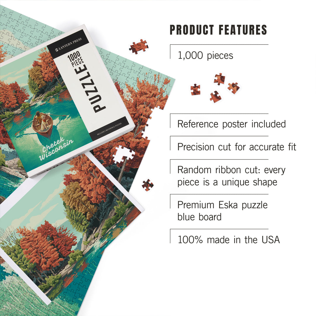 Chetek, Wisconsin, Quiet Explorer, Boating, Mountain, 1000 Piece Jigsaw Puzzle