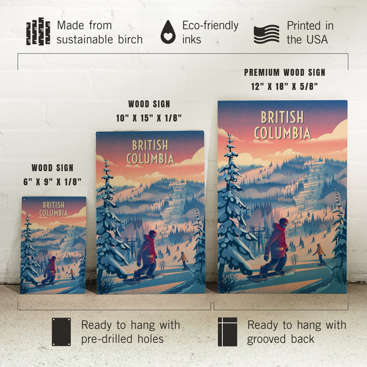 British Columbia, Shred the Gnar, Snowboarding, Wood Signs and Postcards