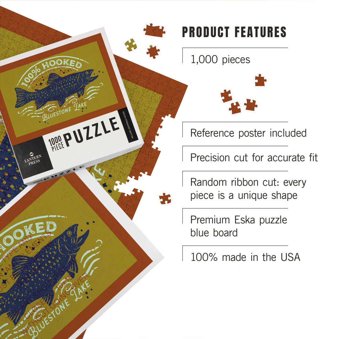 Bluestone Lake, WV, Lake Life Series, 100 Percent Hooked, 1000 Piece Jigsaw Puzzle