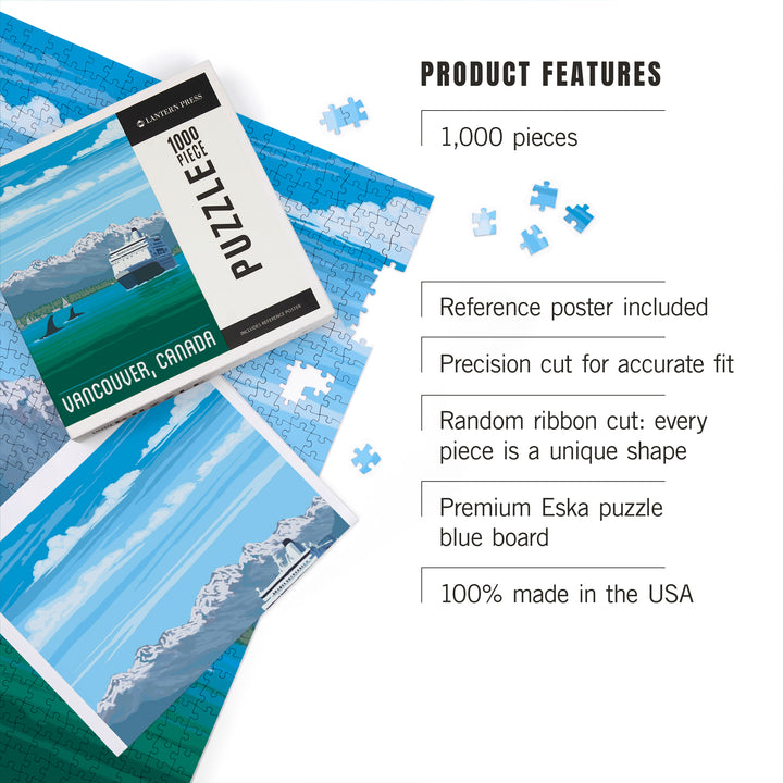 Vancouver, British Columbia, Canada, Cruise, Painterly, 1000 Piece Jigsaw Puzzle