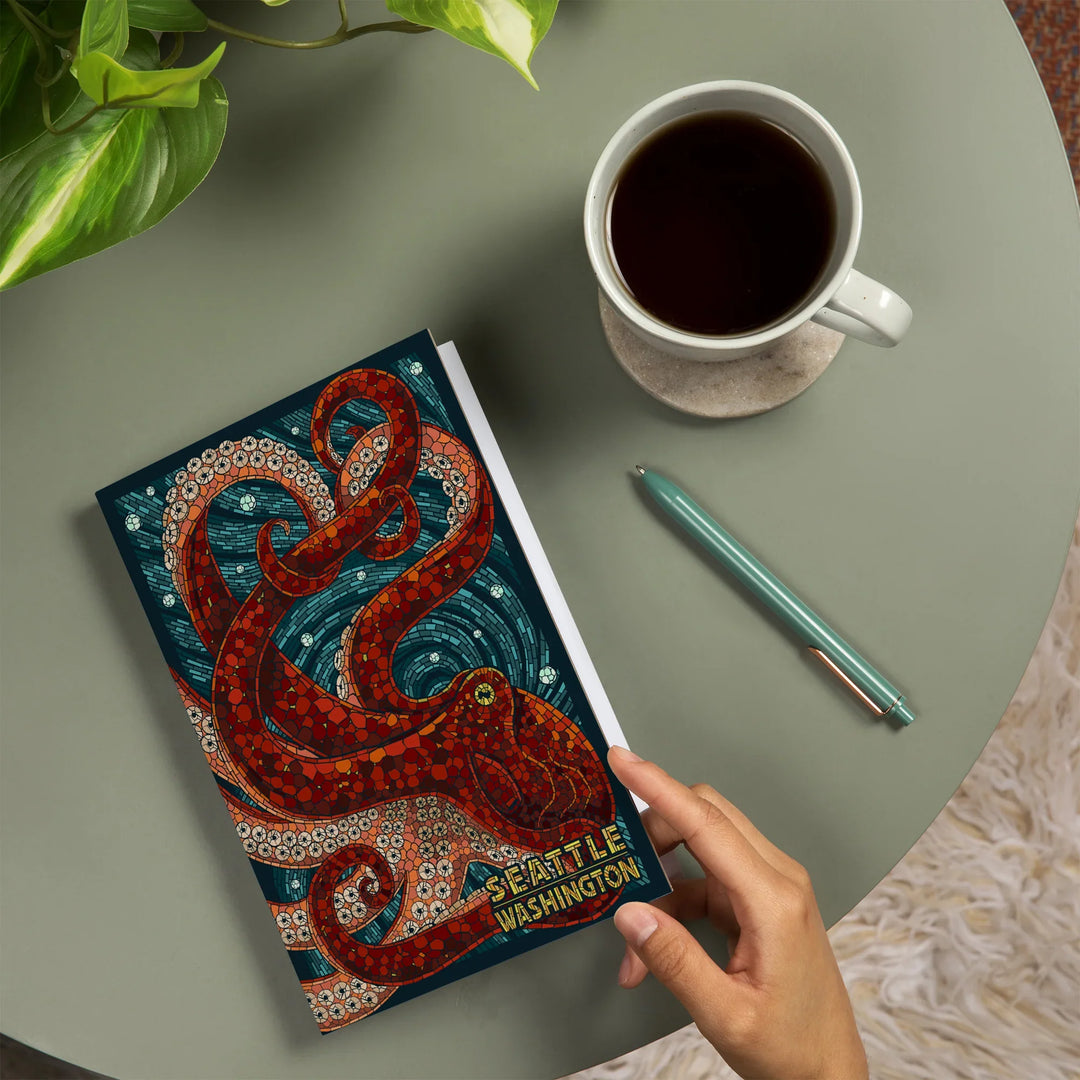 Lined 6x9 Journal, Seattle, Washington, Octopus Mosaic, Lay Flat, 193 Pages, FSC paper