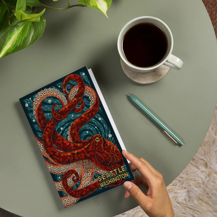 Lined 6x9 Journal, Seattle, Washington, Octopus Mosaic, Lay Flat, 193 Pages, FSC paper