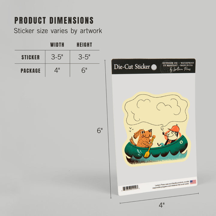 Midcentury, Canoe, Vinyl Sticker