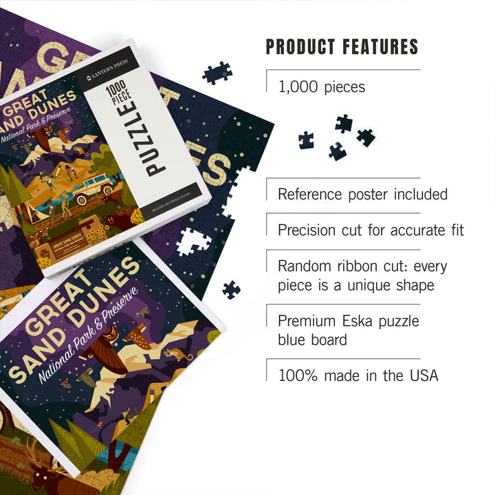 Great Sand Dunes National Park and Preserve, Colorado, Geometric Night Scene, 1000 Piece Jigsaw Puzzle